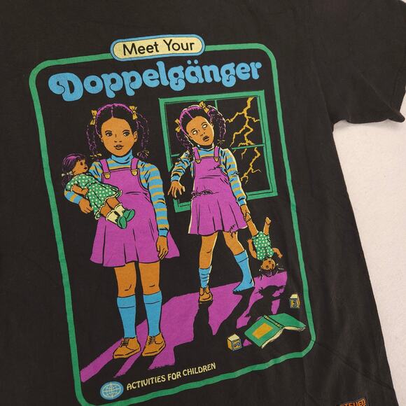 Steven Rhodes Meet Your Doppelganger Crew Neck Shirt Mens Size Medium M Black - Picture 4 of 10